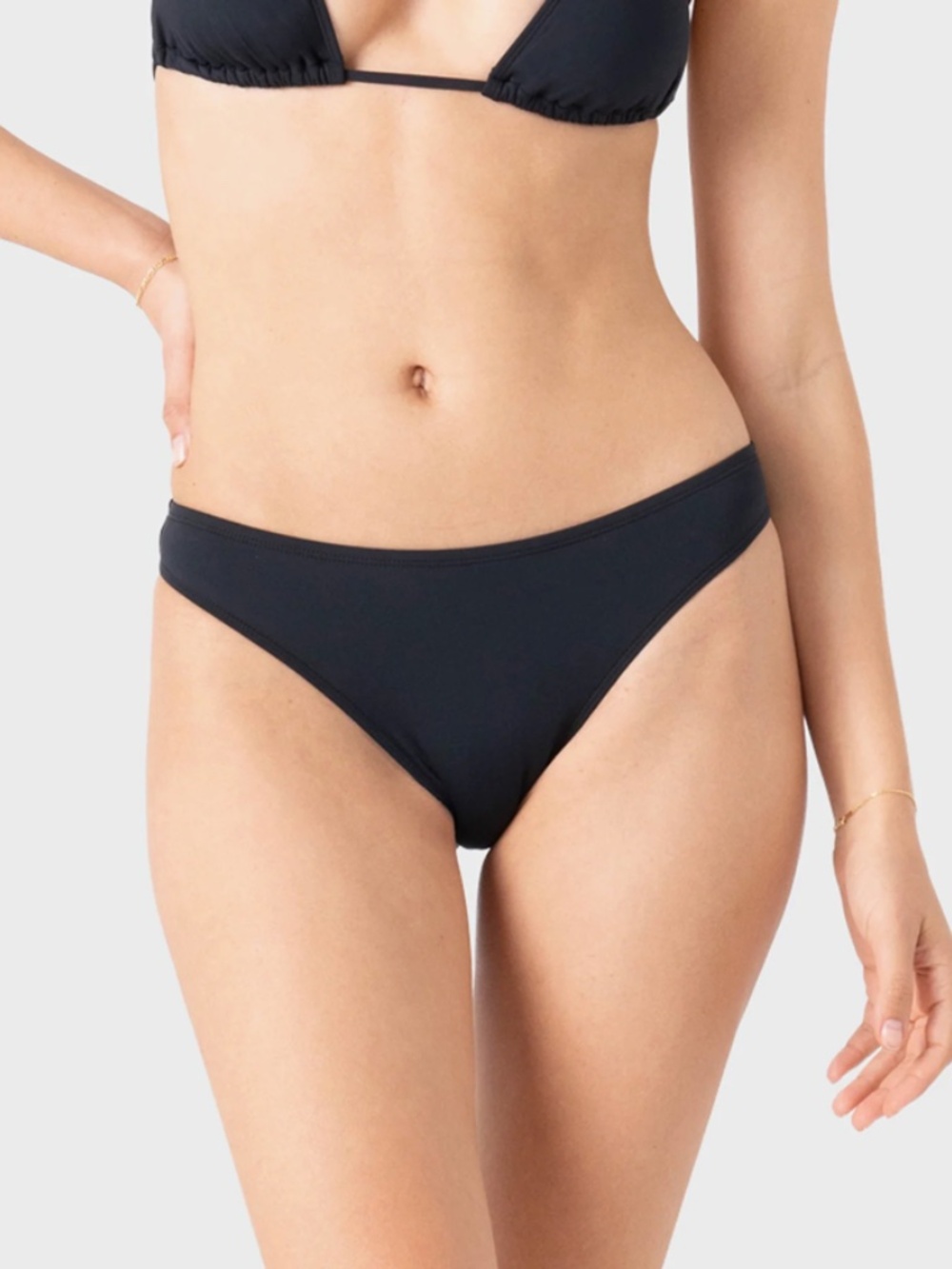 Roxy SD Beach Classics Moderate Bikini Swim Bottoms Black NWT